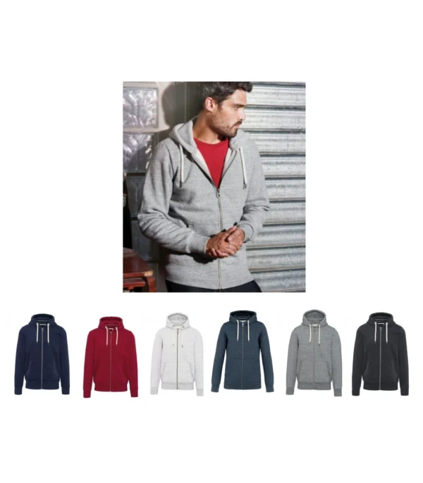 KV2306 Kariban Vintage Zip Hooded Sweatshirt